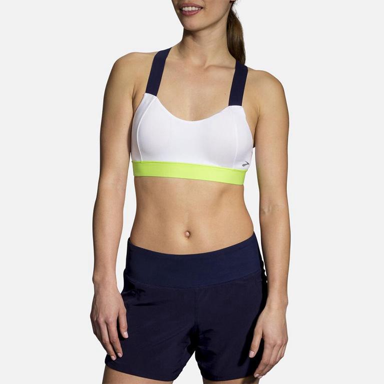 Brooks Hot Sports Womens Running Bra - White - Indonesia (HWBZ-50123)